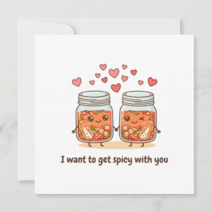 I Love You Flirty Korean Greeting Cute Kimchi  Card