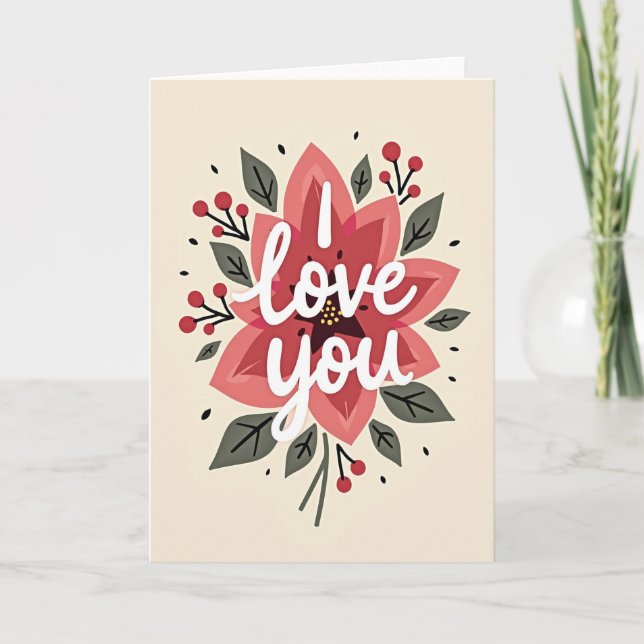 I Love You Flower Card (Front)