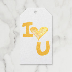I love you  foil gift tags