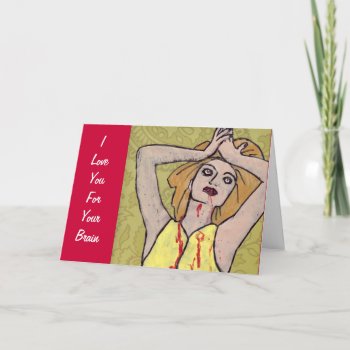 I Love You For Your Brain Valentine Holiday Card by busycrowstudio at Zazzle