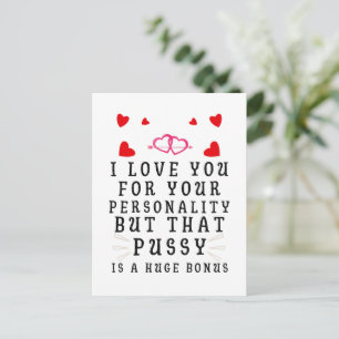 I Love You For Your Personality Funny Anniversary Postcard