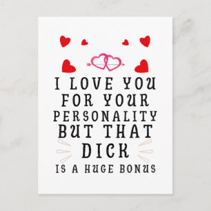 I Love You For Your Personality, Funny Anniversary Postcard