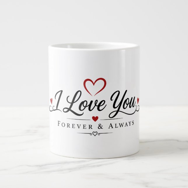 I Love You Forever & Always Giant Coffee Mug (Front)