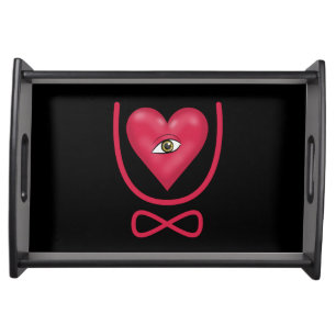 I love you forever Eye heart U eternity Serving Tray