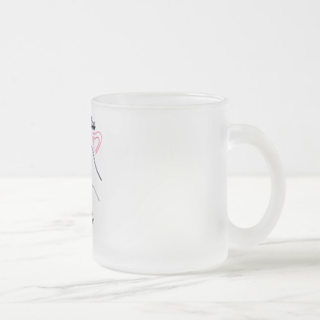 'I love you forever' mug" Frosted Glass Coffee Mug (Right)