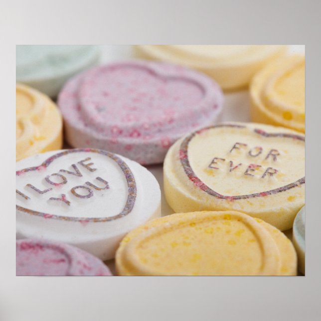 I Love You Forever Sweet Candy Valentine Hearts Poster (Front)