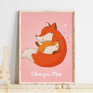 I love You Fox Wall Print   Fox Wall Print