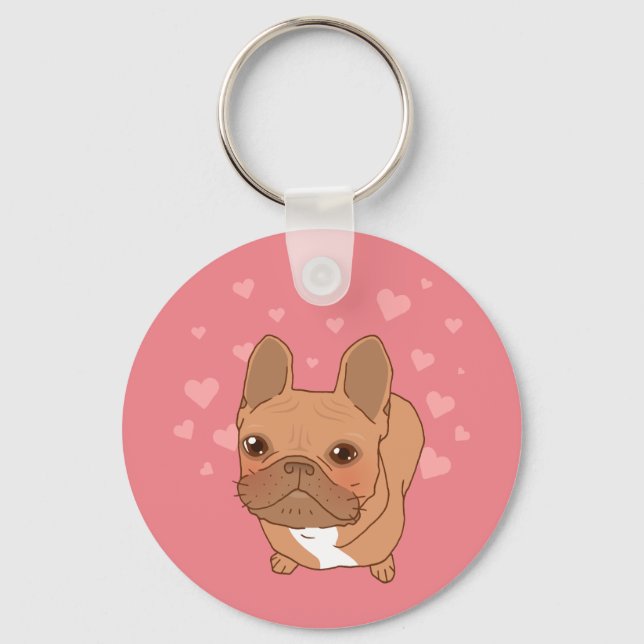 I Love You Frenchie Keychain (Front)