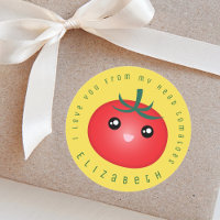 I Love You From My Head Tomatoes Funny Food Pun Classic Round Sticker