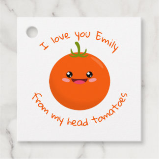 I Love You From My Head Tomatoes Funny Pun Favor Tags