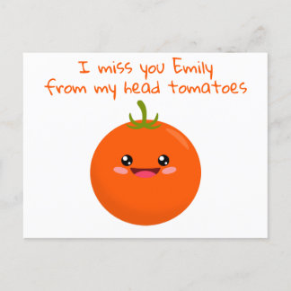 I Love You From My Head Tomatoes Funny Pun Postcard