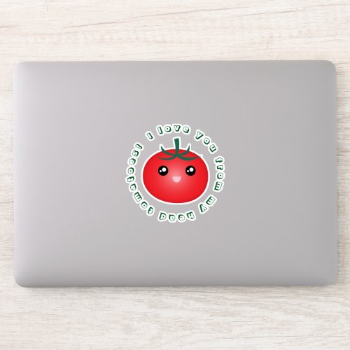 I Love You From My Head Tomatoes Funny Word Play Sticker