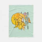I Love You Funny Cat Graphic Quote Fleece Blanket (Front)