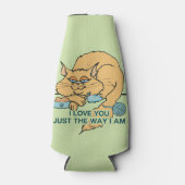 I Love You Funny Cat Graphic Saying Bottle Cooler (Front)