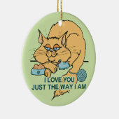 I Love You Funny Cat Graphic Saying Ceramic Ornament (Right)