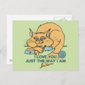 I Love You Funny Cat Graphic Saying Postcard (Front/Back)