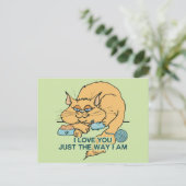 I Love You Funny Cat Graphic Saying Postcard (Standing Front)