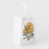 I Love You Funny Cat Graphic Saying Reusable Grocery Bag (Front Side)