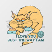 I Love You Funny Cat Wall Decal (Front)