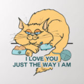 I Love You Funny Cat Wall Decal (Insitu 2)