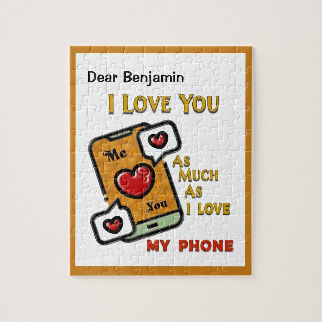 I Love You Funny Humor Phone  Jigsaw Puzzle (Vertical)