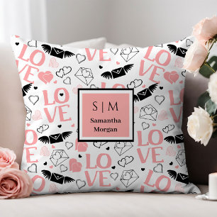 I Love You Gift Personalized Valentine Heart Throw Pillow