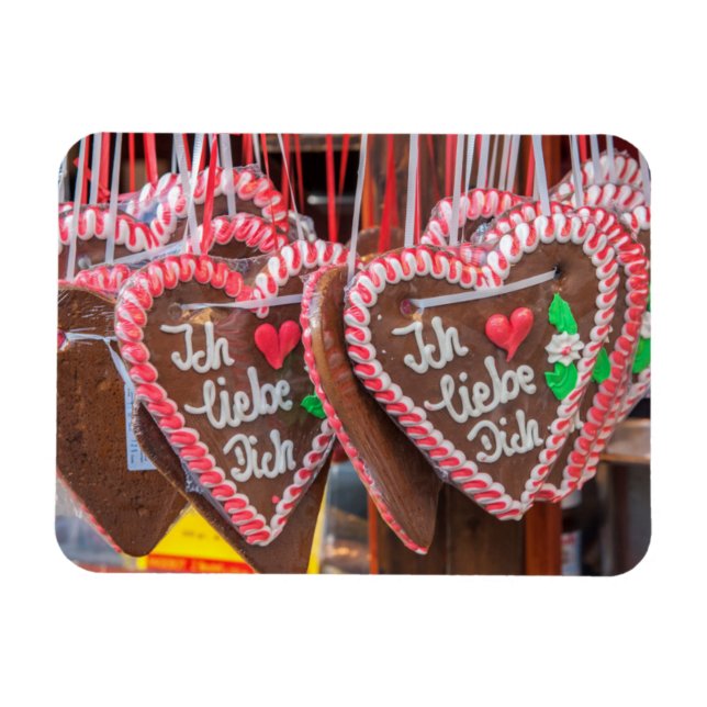 I Love You Gingerbread Hearts At The Holiday Magnet (Horizontal)