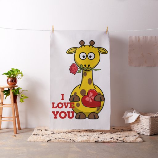 i love you giraffe fabric