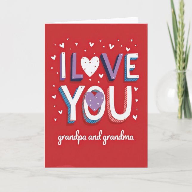 I Love You Glitter Texture Card (Front)