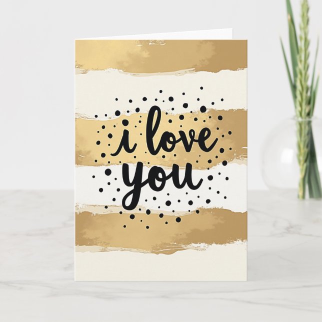 I Love You Gold Art Card (Front)