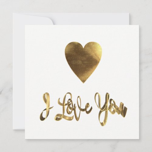 I Love You Golden Heart Typography Romantic