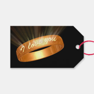 "I love you" Golden Ring Gift Tags