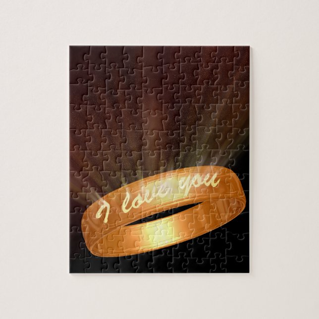 "I love you" Golden Ring Jigsaw Puzzle (Vertical)