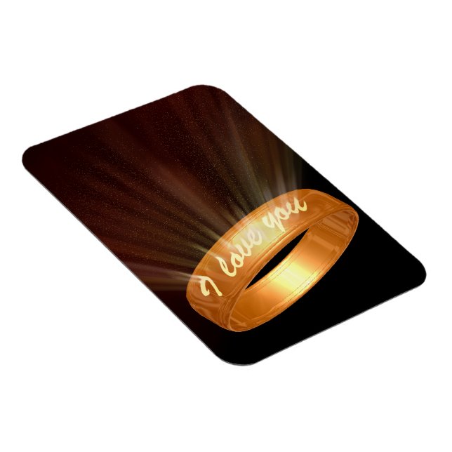 "I love you" Golden Ring Magnet (Right Side)