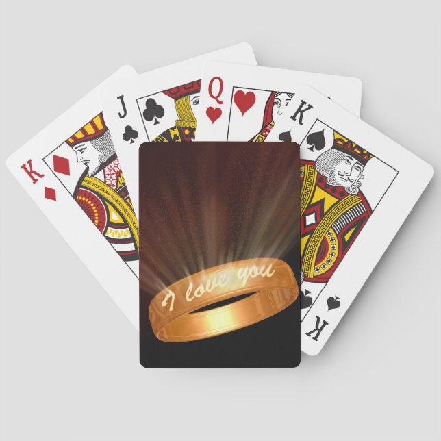 "I love you" Golden Ring Poker Cards (Back)