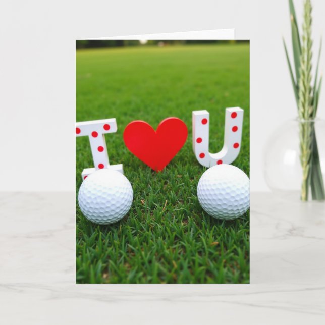 I Love You Golf Course Scene Card (Front)