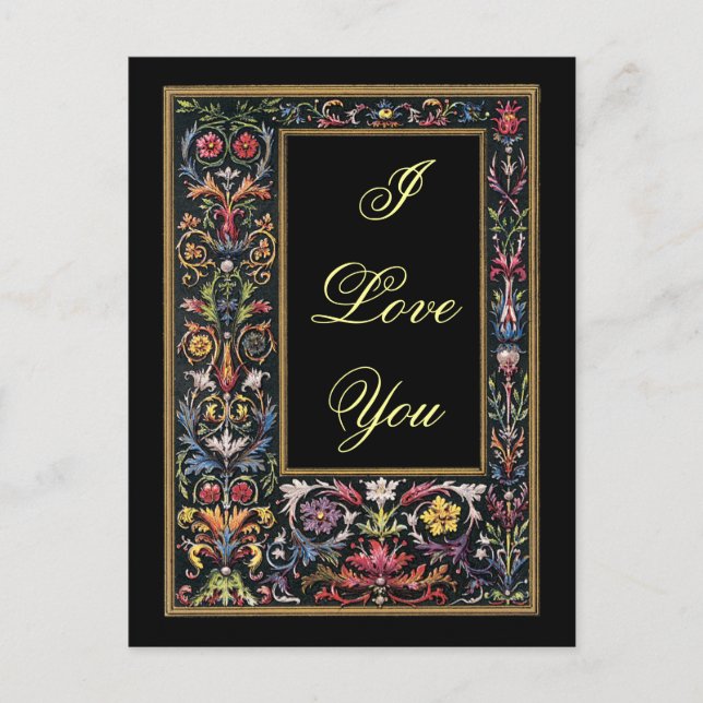 I Love You Gothic Postcard Customizable (Front)