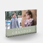 I Love You Grandad Green 2 Photo Collage Block<br><div class="desc">Personalized Pictures I Love You Grandad Green 2 Photo Collage Block.</div>