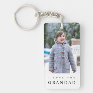 I Love You Grandad Modern 2 Photo Keychain