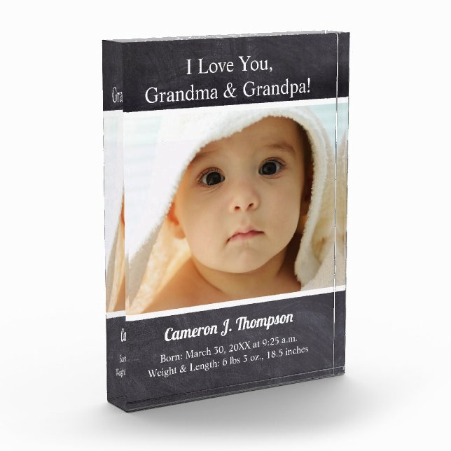 I Love you, Grandma and Grandpa Baby Photo (Left)