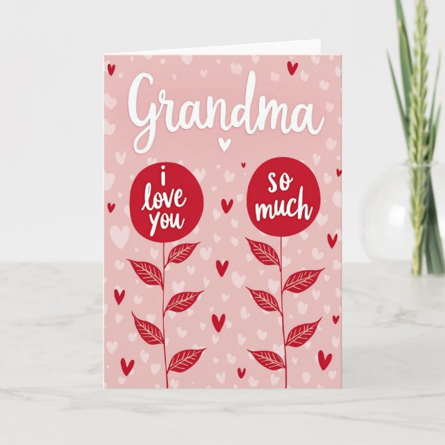 I Love You Grandma Floral Card (Front)