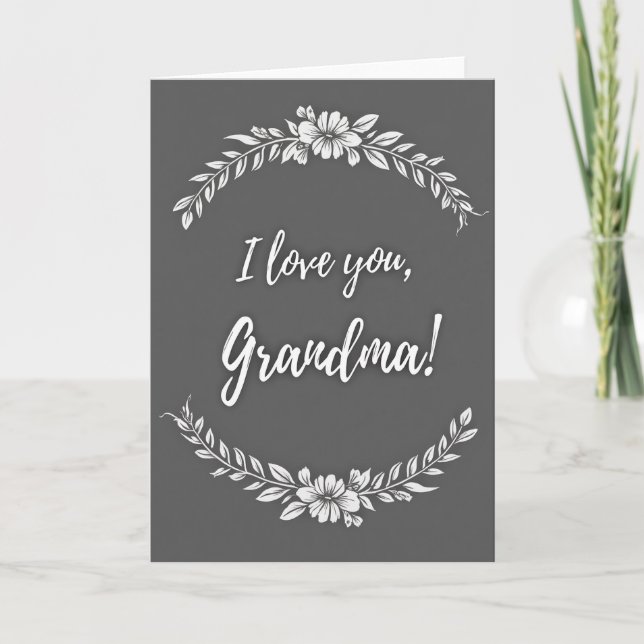 I Love You Grandma Heart Card (Front)