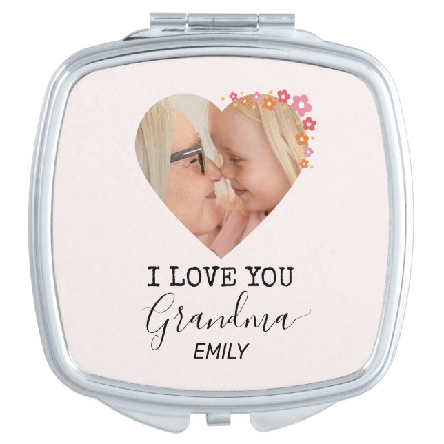 I Love You Grandma | Personalized Compact Mirror (Front)