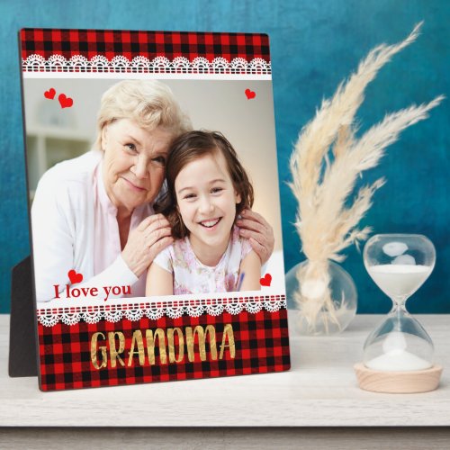 I love you Grandma Personalized Photo Collage Plaque