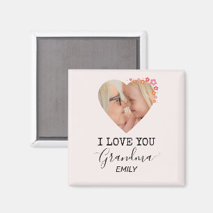 I Love You Grandma Personalized Photo Magnet