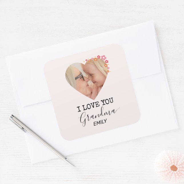 I Love You Grandma | Personalized Sticker (Envelope)