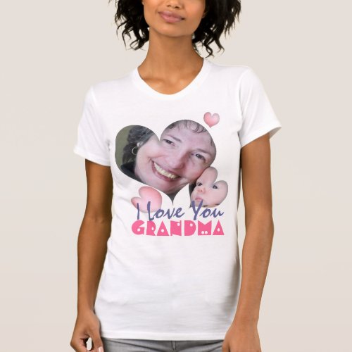 I love you grandma photo t_shirt