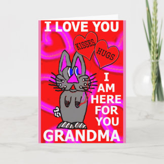 I Love You Grandma Pink Ribbon Breast Cancer Card