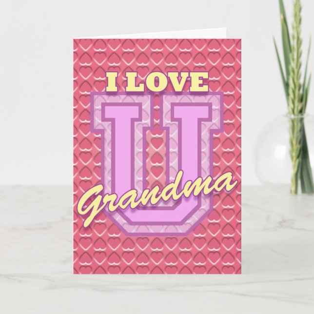 "I Love You Grandma" Valentine Holiday Card (Front)