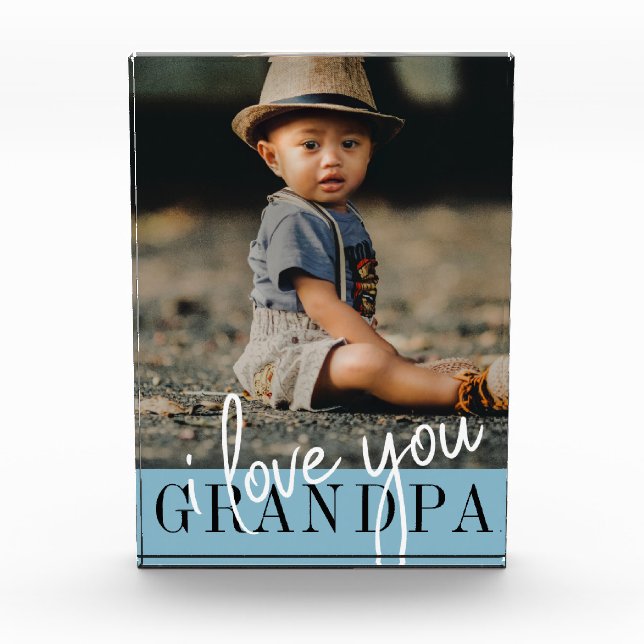 I Love You Grandpa Custom Photo Block (Front)